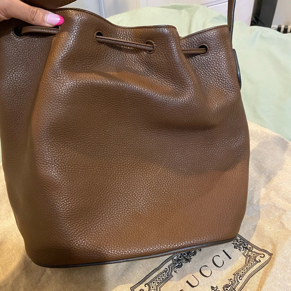NWT Gucci Brown Leather Lady Bucket / Shoulder Bag - Picture 5 of 10